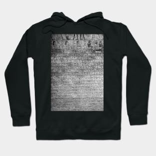 Egyptian Hieroglyphs Written In Stone Black And White Hoodie